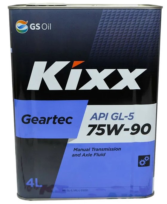 Масло трансмиссионное KIXX 75w90 GL-5 4л-  тг.